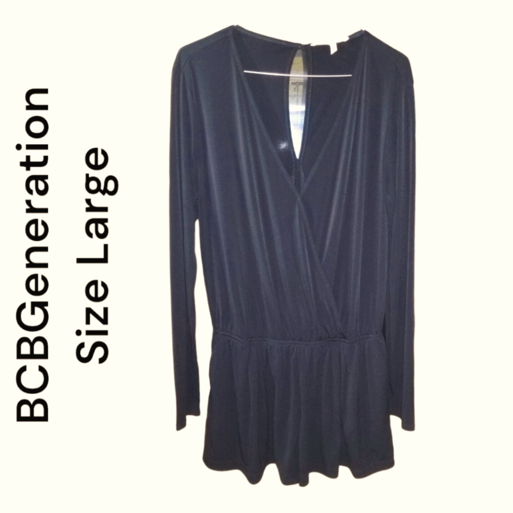 BCBGeneration Black Long Sleeve Romper SZ LARGE